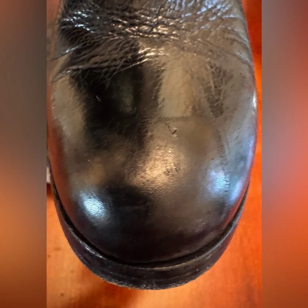 COACH Meadow Q220 Italy Signature Embossed Tall Black Leather Boots - Picture 8 of 13